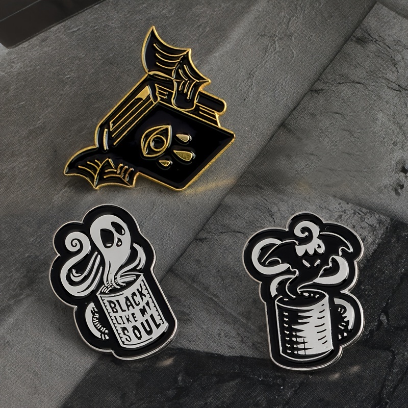 Ghost Devil Cup Brooch Punk Coffee Cup Cartoon Brooch Pin