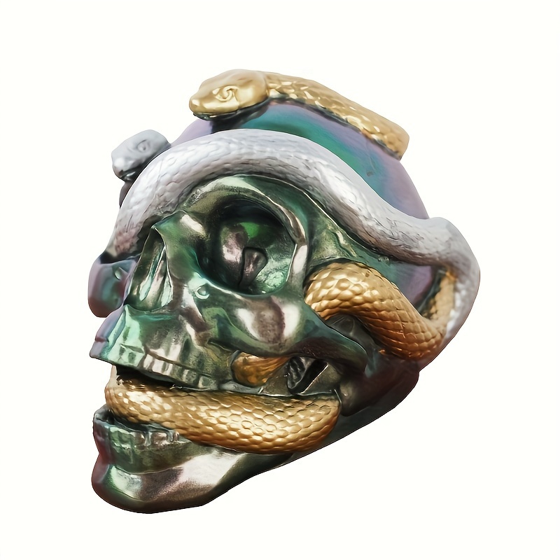 Snake Winding Around Skull Diy Scented Candle Silicone Mold - Temu