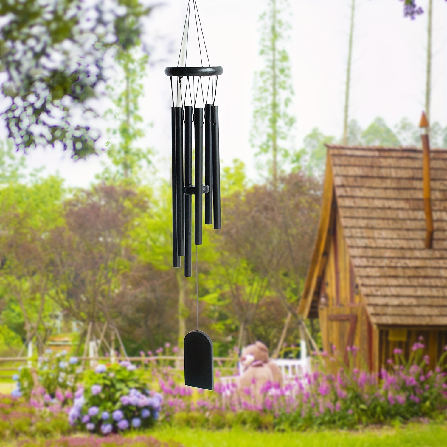 Grand carillon éolien d'extérieur de 91,4 cm avec tubes accordés, carillon  commémoratif élégant pour cadeau de pendaison de crémaillère, décoration  extérieure argentée : : Jardin