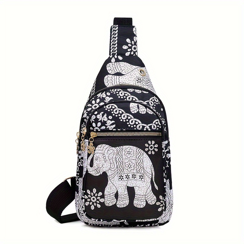 Fashionable Elephant Print Women's Casual Chest Bag