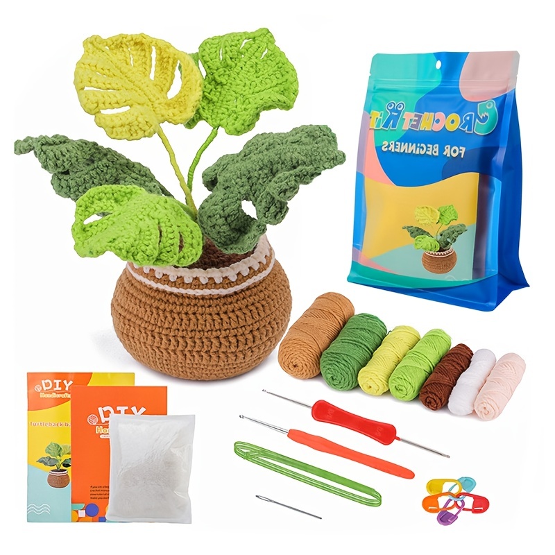 New Crochet Material Package Contains English Instruction Manual, Beginner  Crochet Yarn Kit For Adults, Knitting Handmade Diy Cartoon Doll For  Beginners - Temu