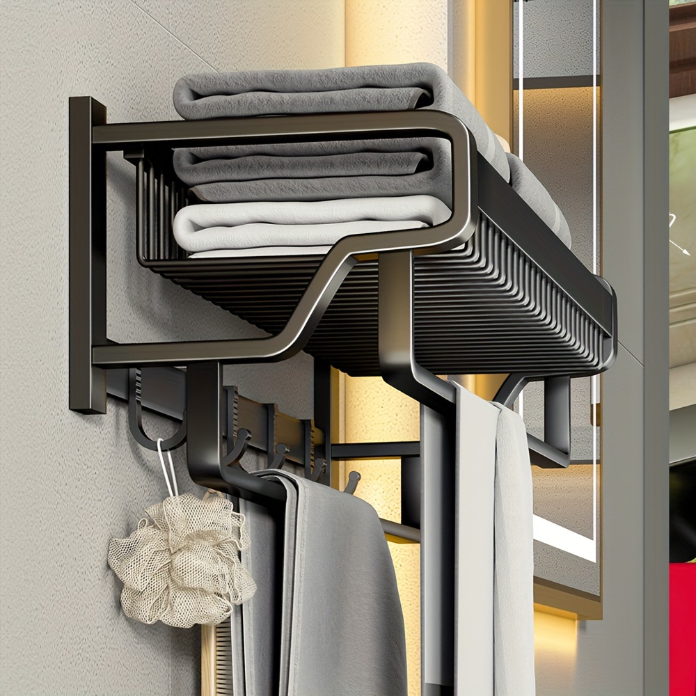 Bathroom Storage Rack With Towel Bar Punch free Bathroom - Temu