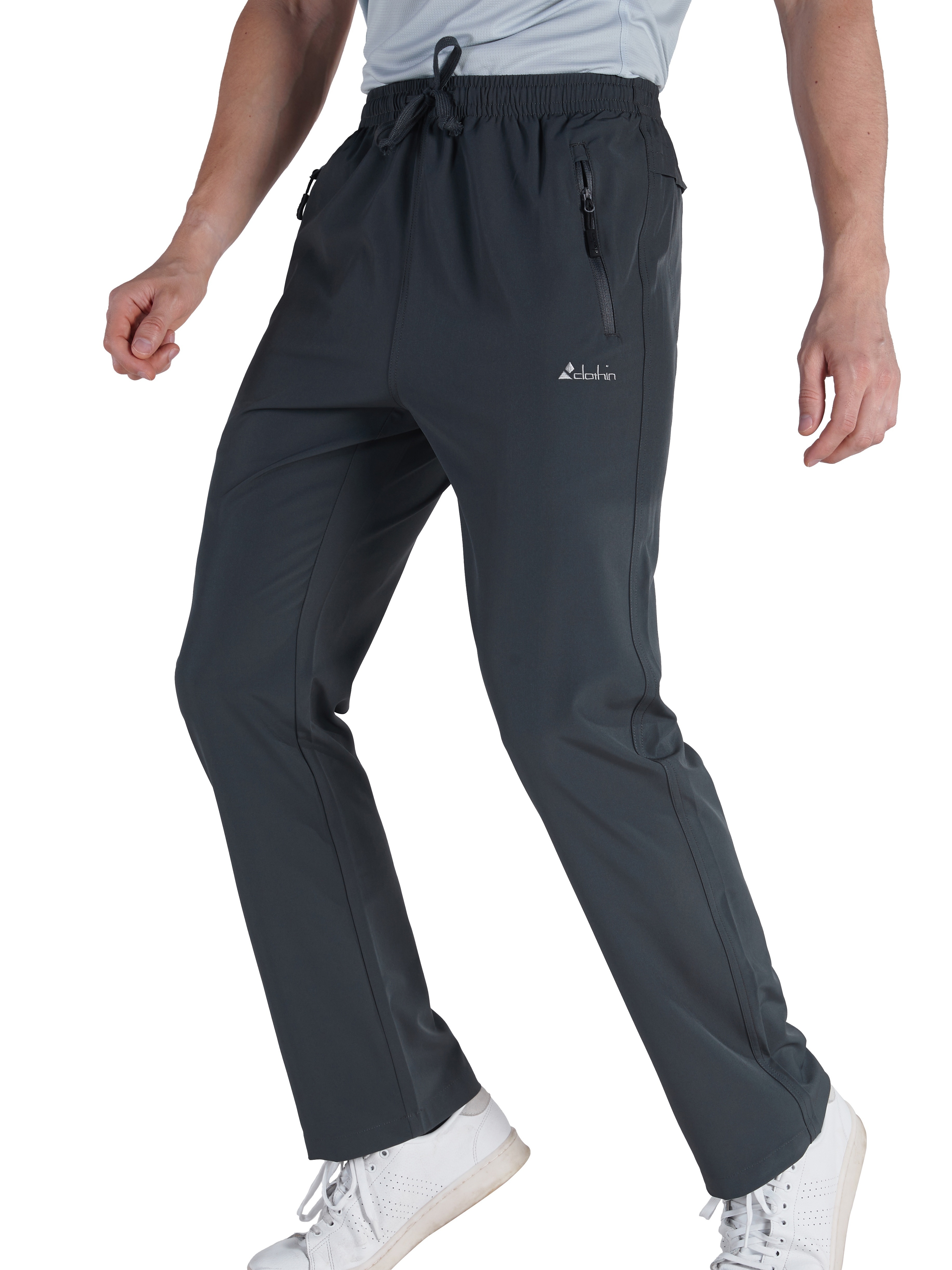 Pantalones de trabajo cargo de secado rápido para hombre, ligeros,  impermeables, con cremallera, bolsillos con cordón, cintura elástica,  pantalones