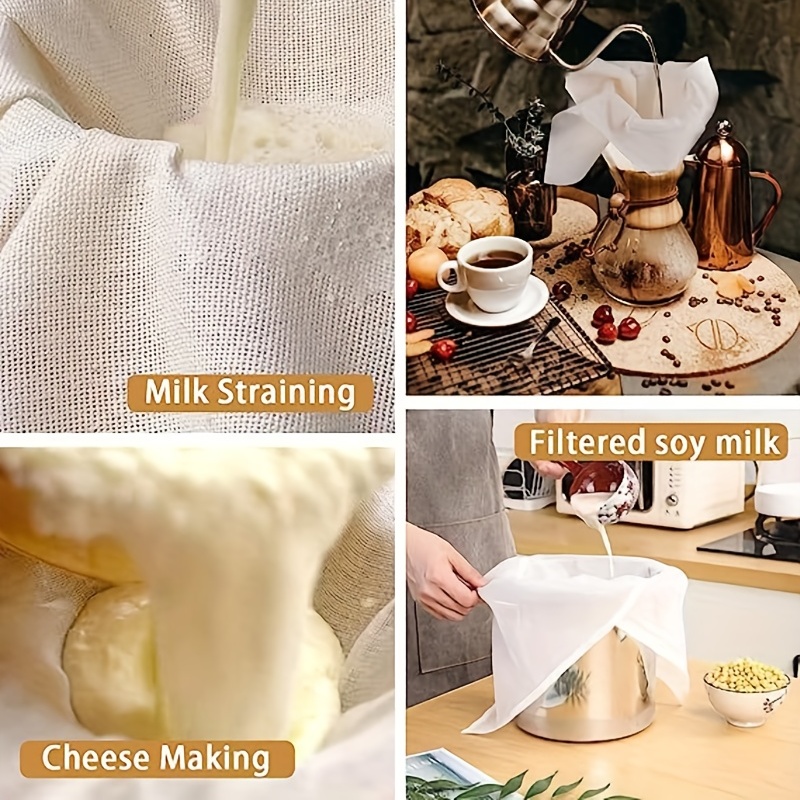 Cheesecloth, Reusable Cheese Cloths, Cheesecloth For Straining, Unbleached  Cotton Fabric Milk Strainer, Reusable Muslin Cloth, Cheese Cloth Strainer,  Cheesecloth For Cooking Baking Juicing Cheese Making, Baking Supplies - Temu
