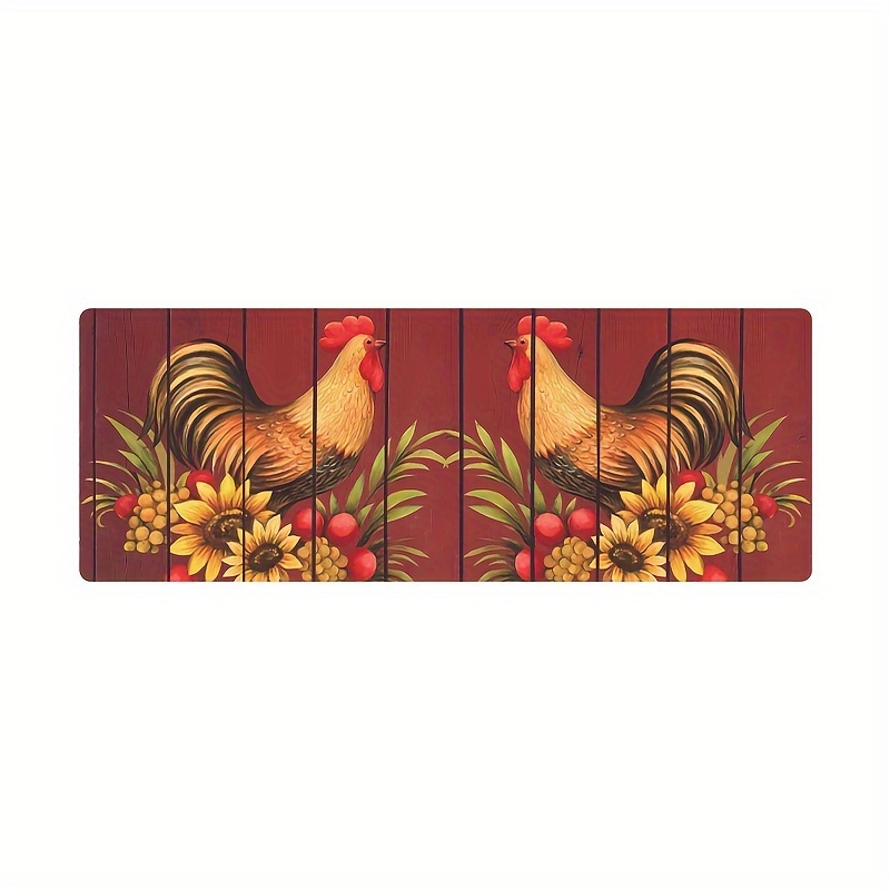 1pc Chicken Pattern PU Leather Thickened Rug, Non-Slip Waterproof Mat For  Floor Anti-Fatigue, Bathroom Anti-skid Mat, Bathroom Doormat, Bedroom Carpet