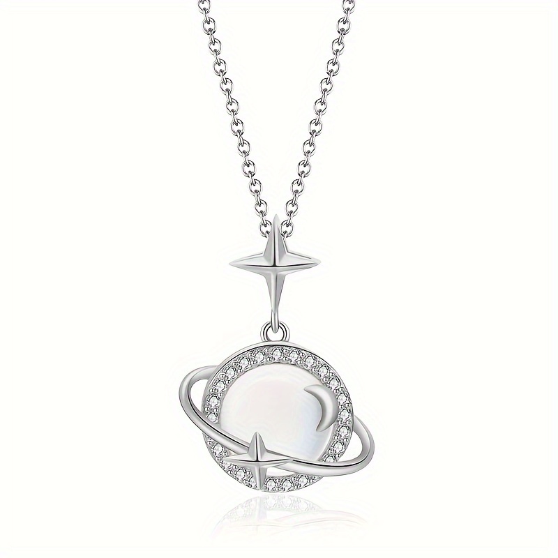 Sun Moon Mythology Cat's Eye Stone Pendant Necklace For Women With Advanced  Trendy Design, Simple Collar Chain For Female