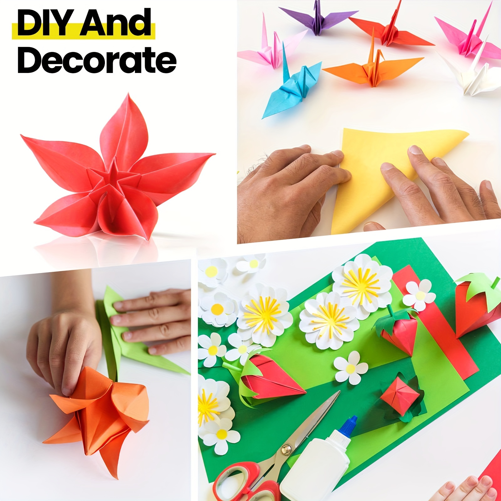 Color Folding Paper Double sided Color 6x Origami Paper 20 - Temu