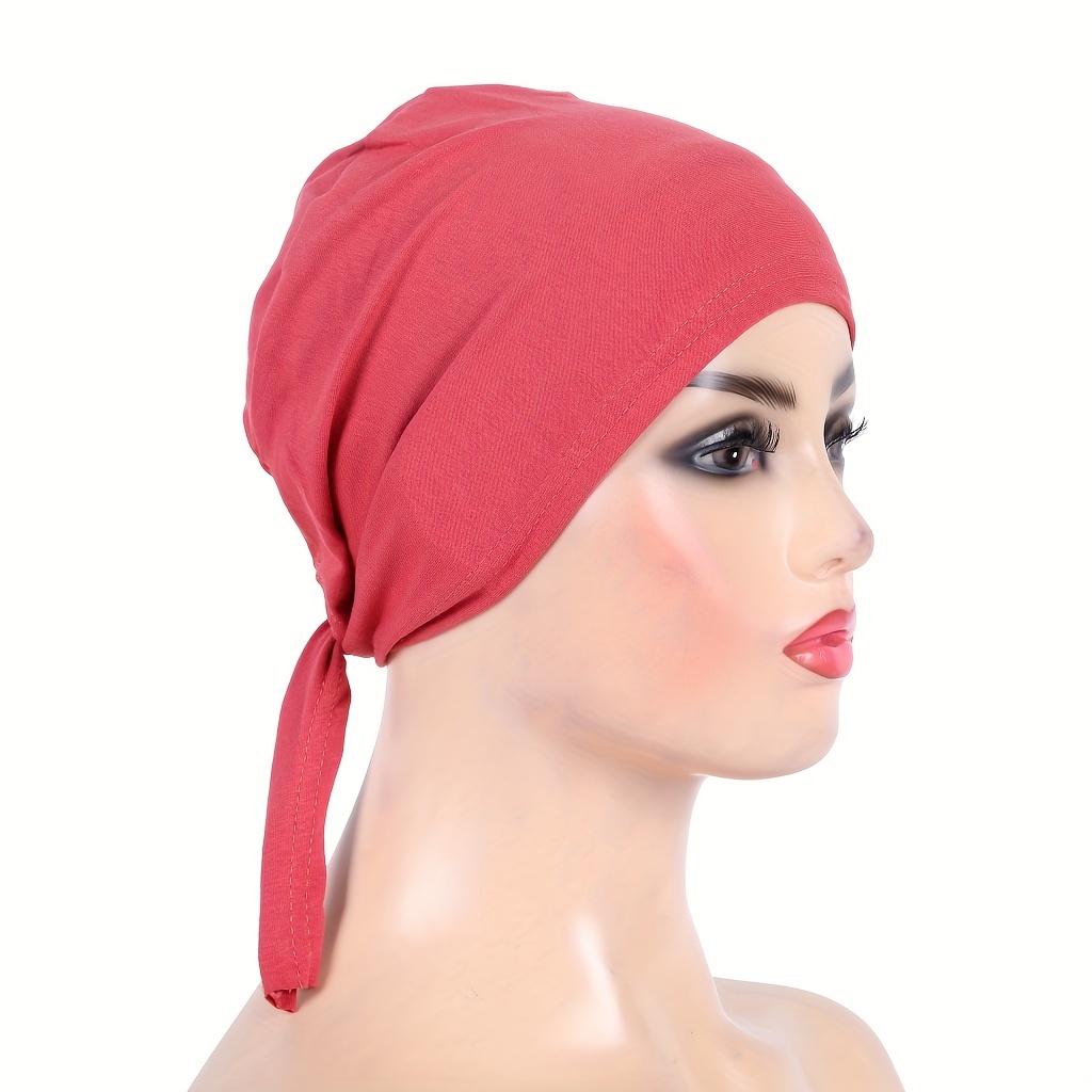 Muslim Cotton Strapped Headscarf Hat Hijab Bottom Hat Malay - Temu