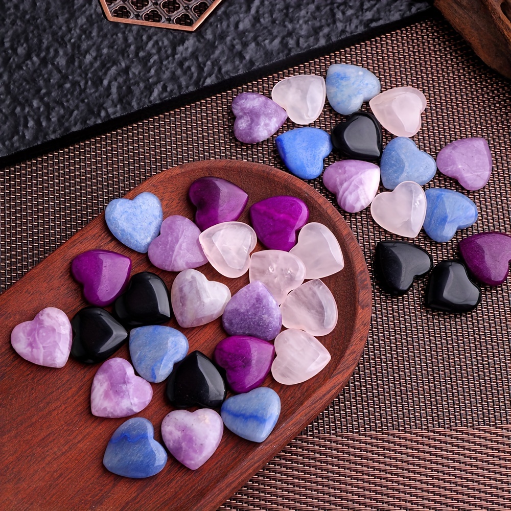 Crystal Heart Shaped Stones Set Assorted Natural - Temu