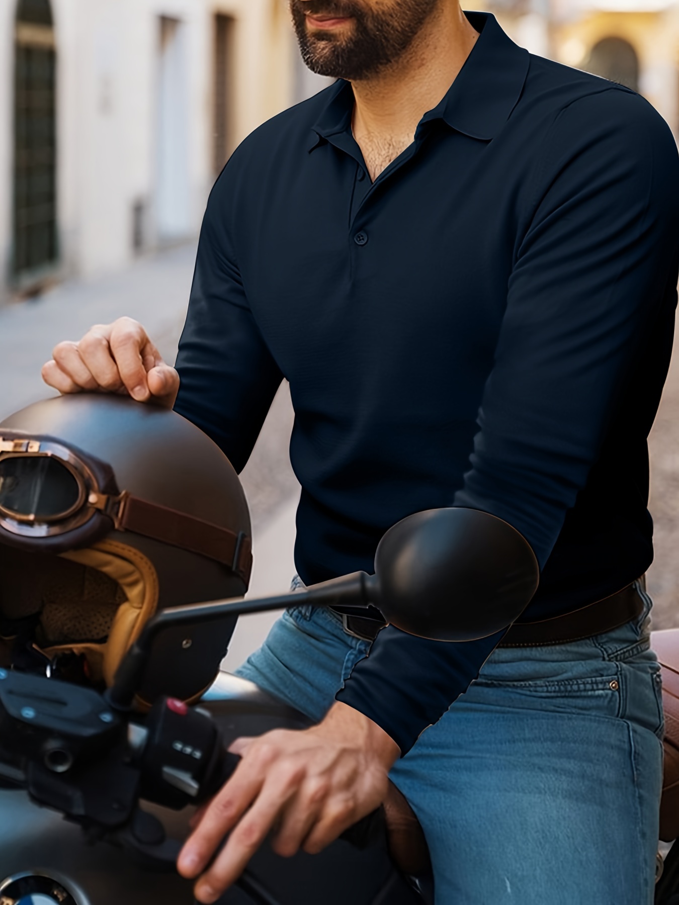 Camisa De Manga Larga Casual Con Botones Para Hombre Con Estampado