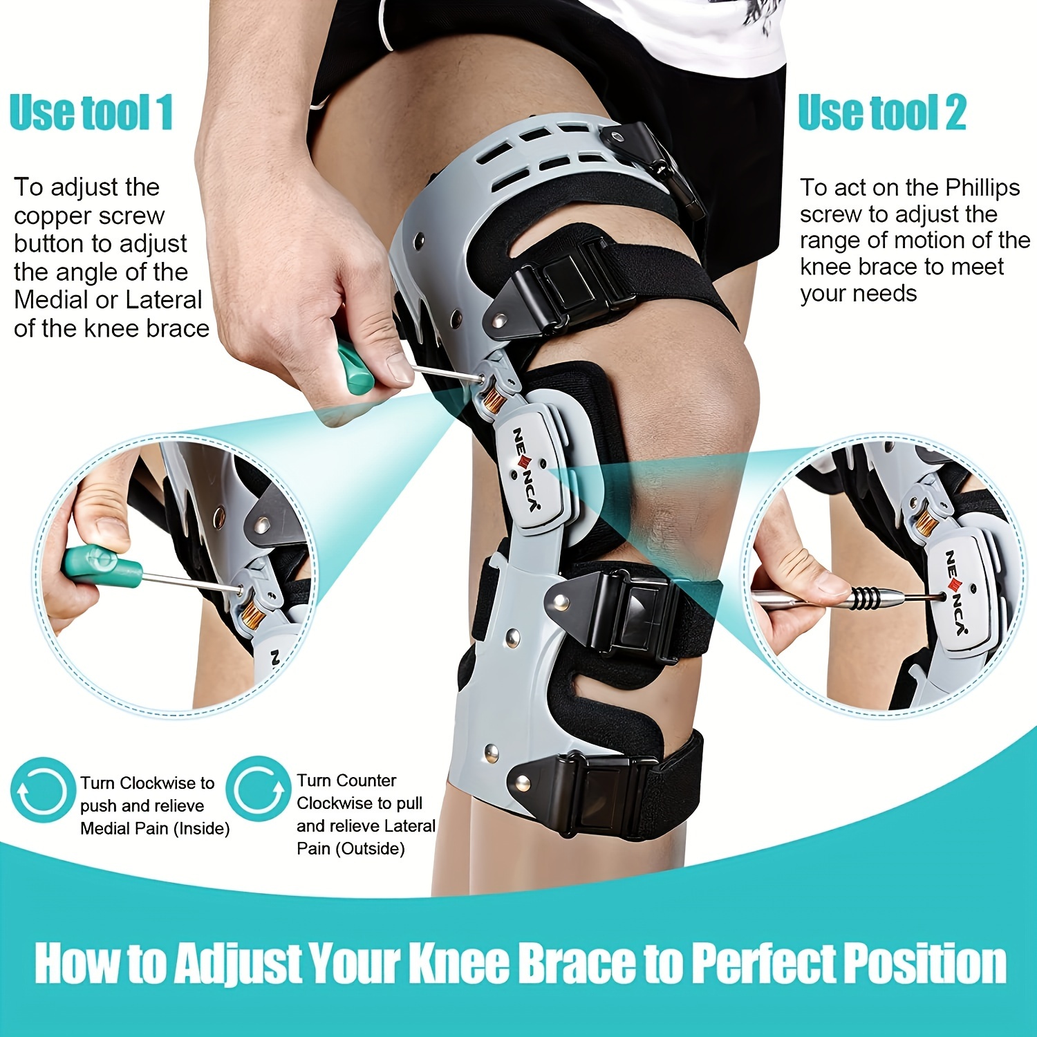 Orthopedic Hinged Knee Brace Fracture Medical ROM Knee Brace Hinge