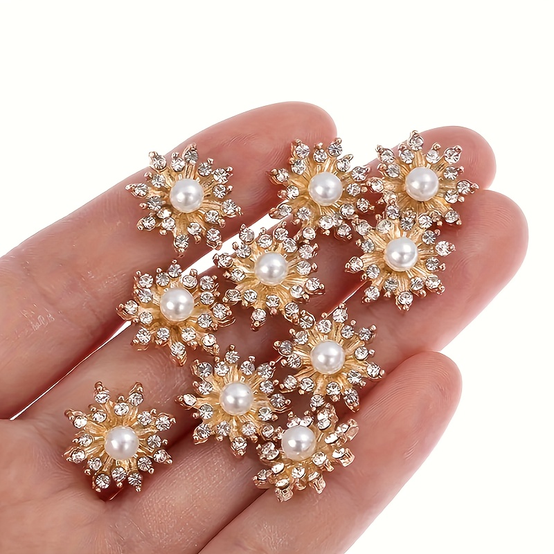 10pcs Round Pearl Buttons with Shank for Sewing Gold Button Crafts for  Clothes Shirts Suits Coats Sweaters Wedding Dress Clothing Decorations  (Flower