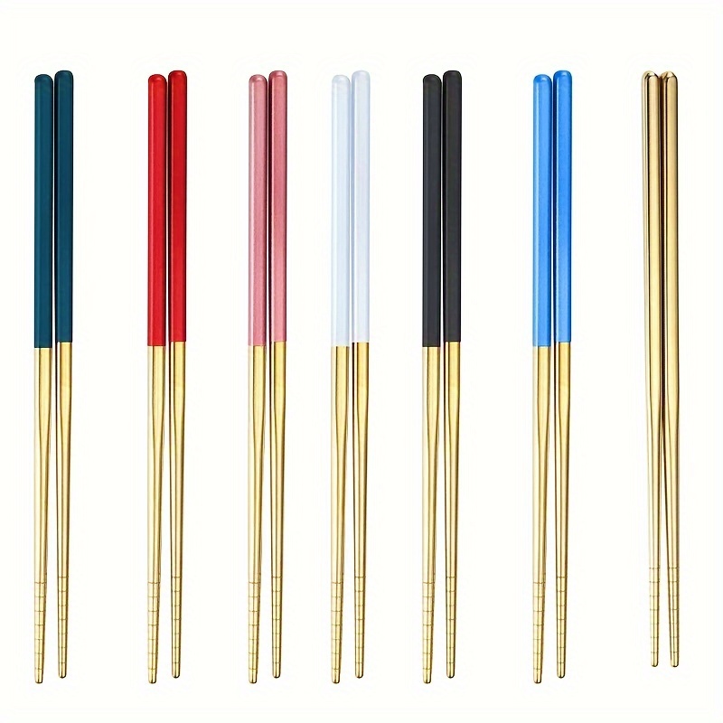 Palillos de sushi, palillos japoneses de acero inoxidable de 12 pulgadas de  largo con mango de madera, herramientas de chapado de chef