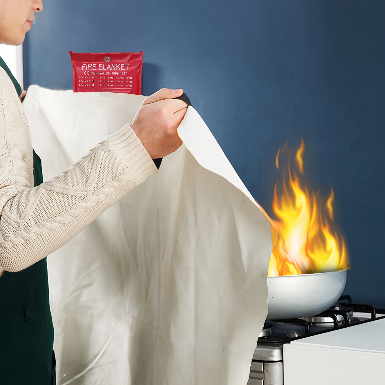 Emergency Fire Extinguishing Blanket Home Kitchen Suitable - Temu