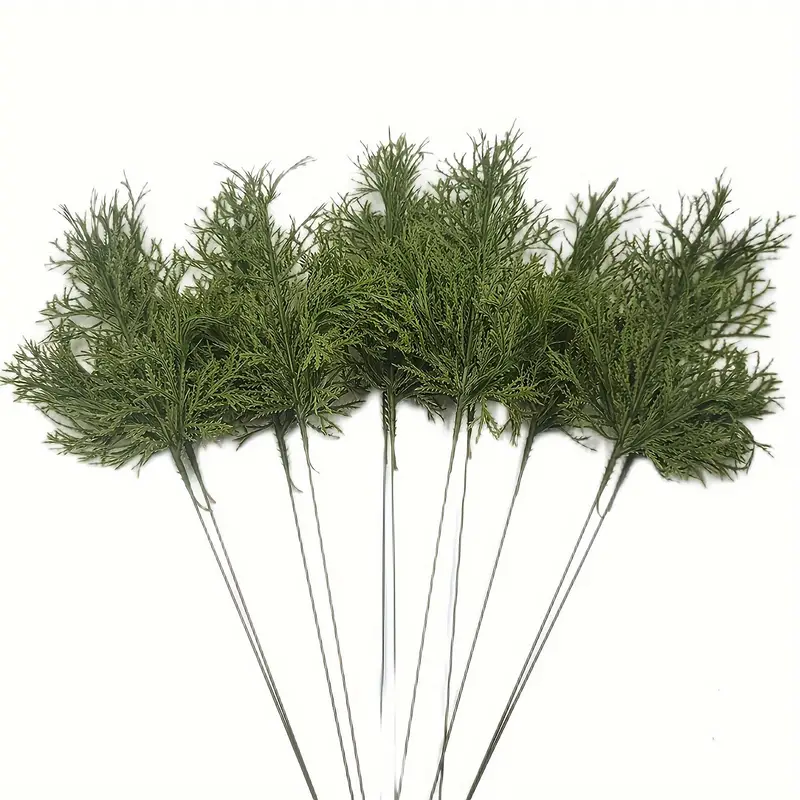 12/24pcs Artificial Cedar Stems, Natural Touch Holiday Cedar Greenery For  Christmas Arrangements And Winter Decor