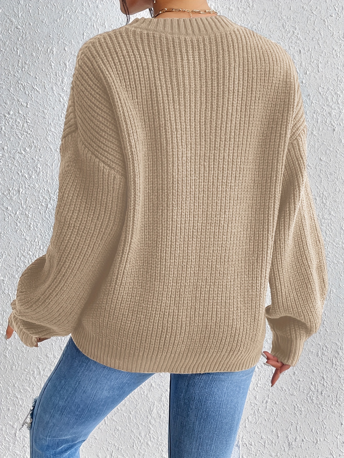 Jersey largo para mujer casual para leggins otoño invierno ligero sudadera  moda suéter manga larga jersey tops con cuello redondo túnica suelta blusa  básica exterior ideal para oficina, marrón, S: : Moda