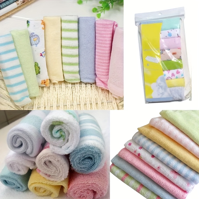 8pcs Baby Random Colors Soft Bath Towels Set