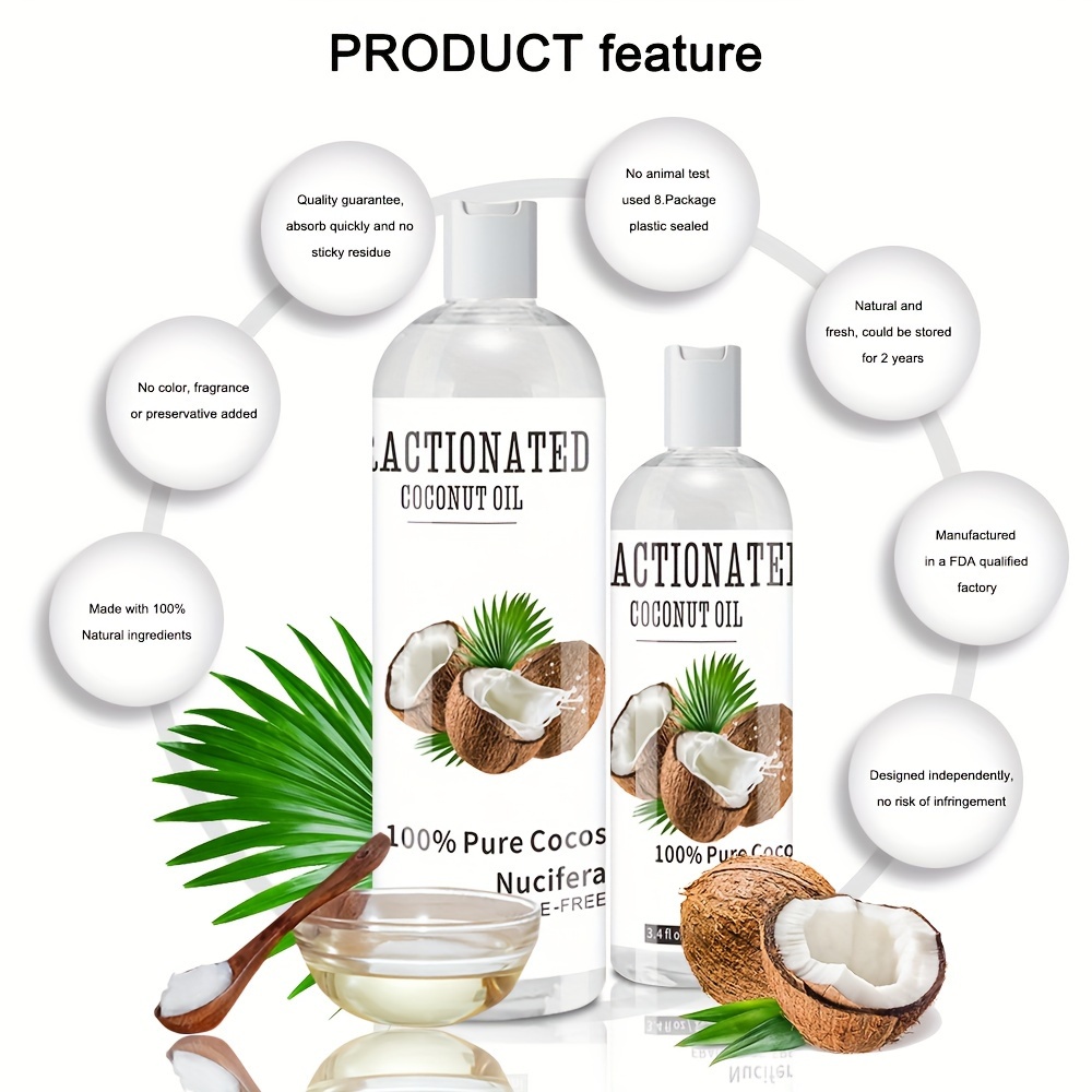 100% Coconut Oil For Skin Hair Moisturizing Clean Beauty - Temu