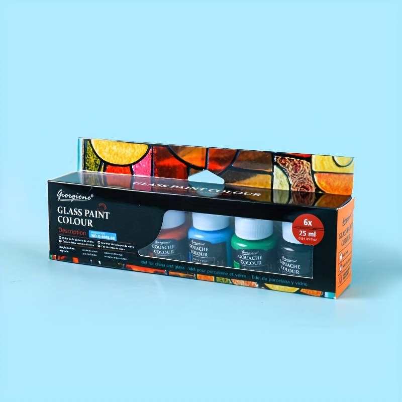 6/12 Colors Glass Paint Sets Craft Paint Painting Supplies - Temu