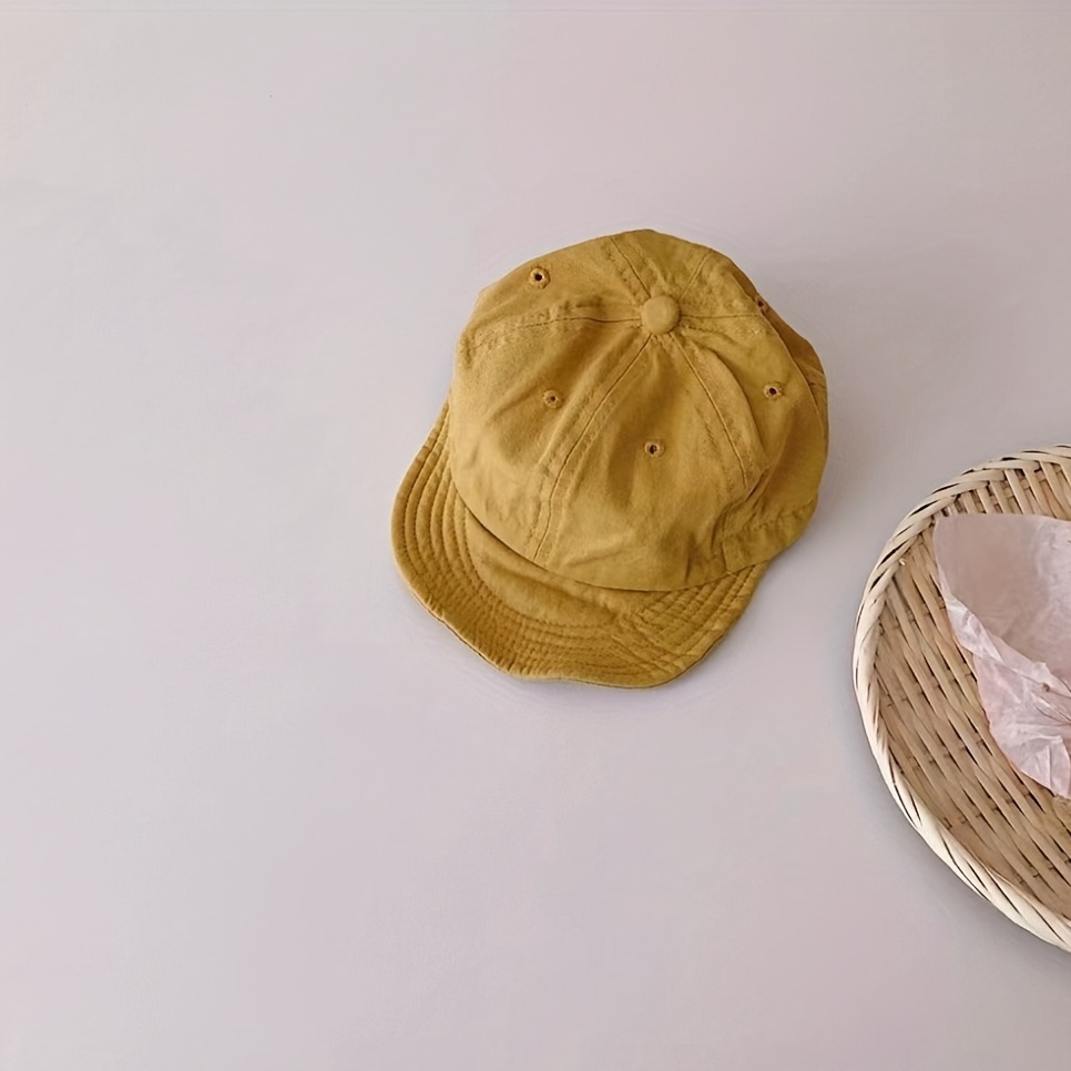 Kids Washed Cap, Casual Soft Brim Cap
