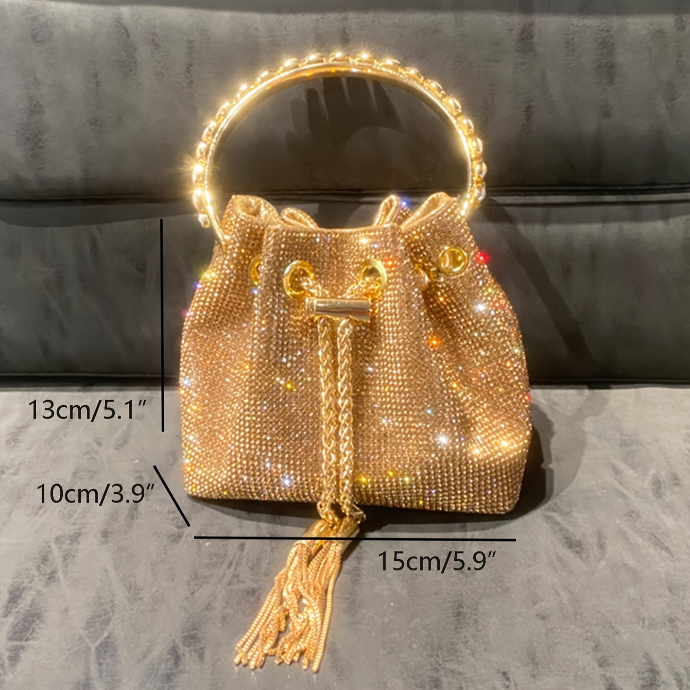 X-Gold Shimmer Rainbow Bucket Bag — Shimmer Rainbow — Tambonita