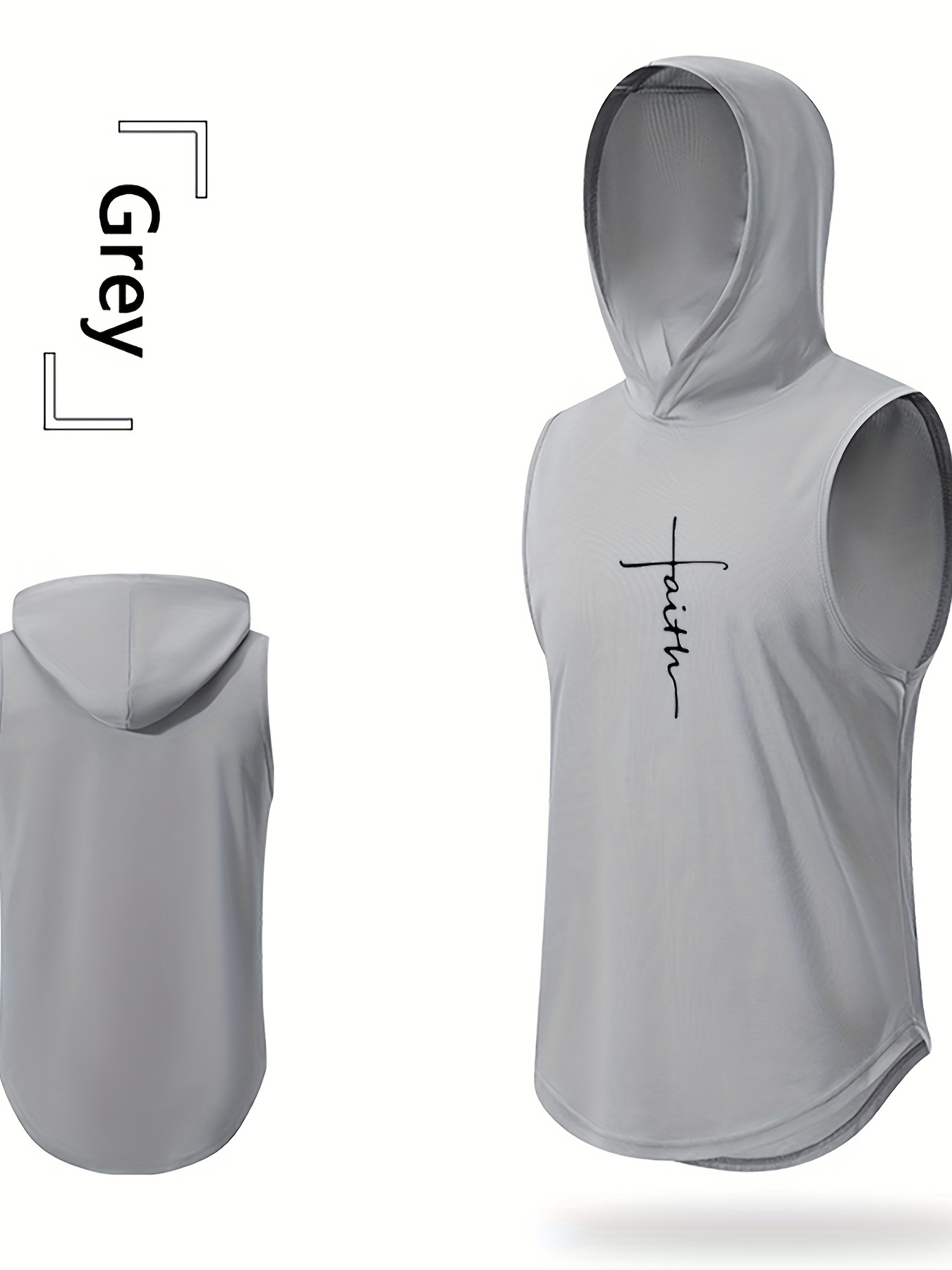 Active Faith Performance Sleeveless Hoodie-GRAY