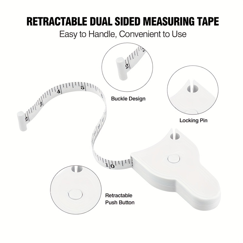 1pc Household Soft Measuring Tape For Body Measurements With Auto-lock And  Retractable Button