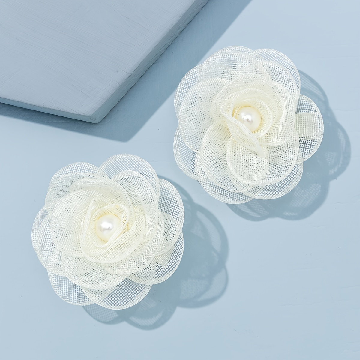 2pcs white rose flower hair clip vintage wedding flower decorative hair accessories for women