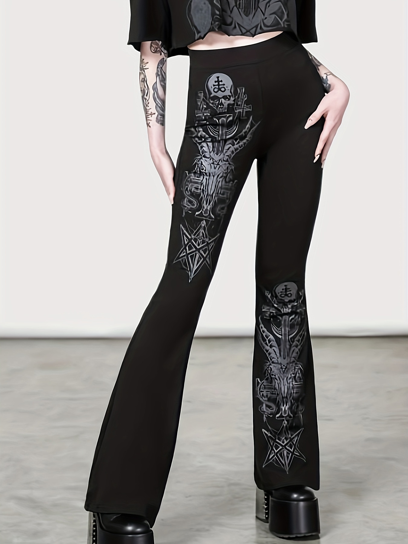 Gothic Plus Size Pants - Temu