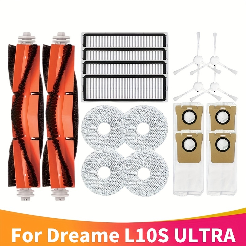 15pcs Accessories Set For Dreame L10s Ultra / L10 Ultra Robot Vacuum  Cleaner (Not For L10) Replacement Parts Including 1 Main Brush, 6 Side  Brushes