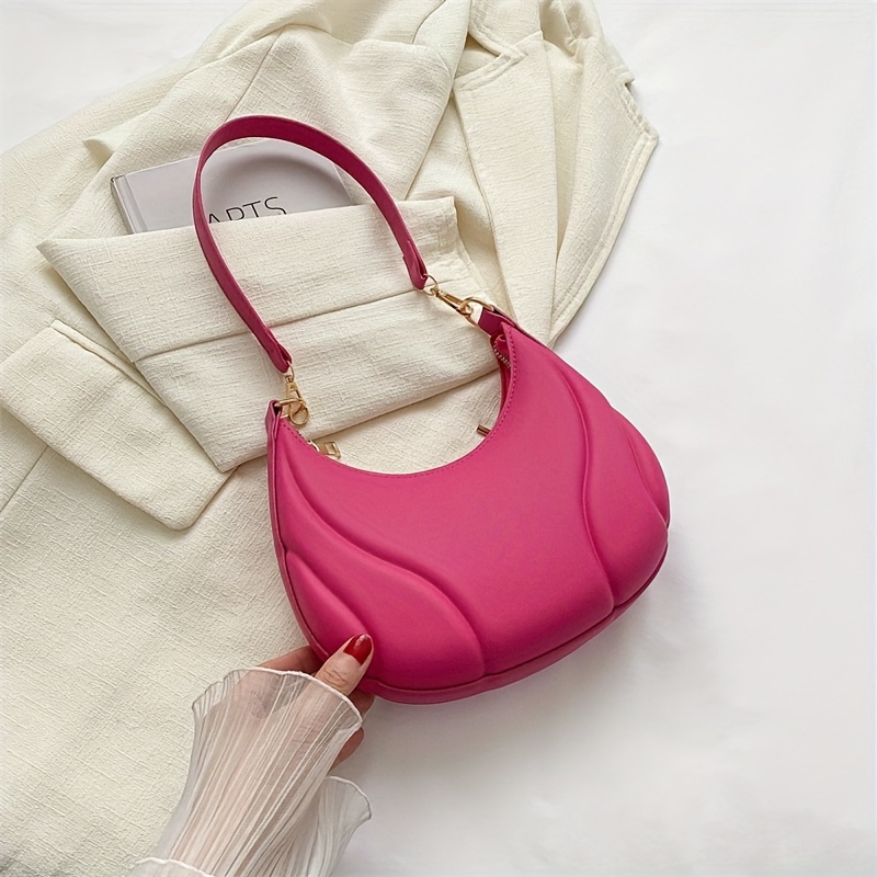 Mini Fashion Crescent Shoulder Bag, Solid Color Simple Hobo Bag, Women's  Stylish Handbag & Purse - Temu