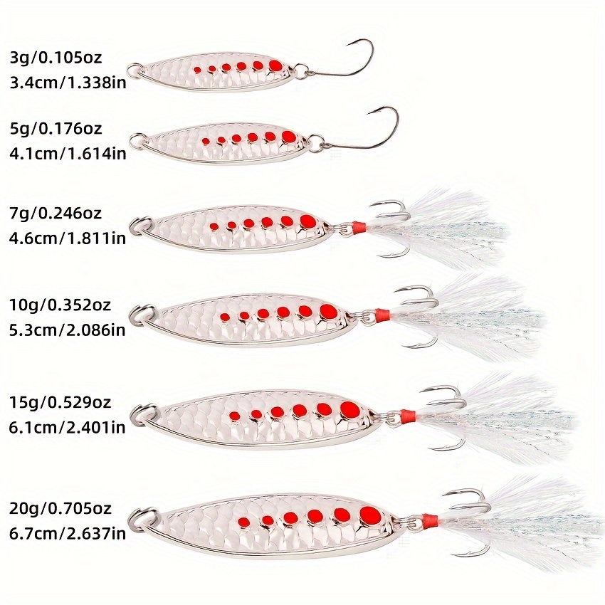 1Pcs Metal Spinner Spoon Fishing Lures 7g 10g 15g Gold Silver Artificial  Bait With Feather Treble Hook Trout Pike Bass Tackle