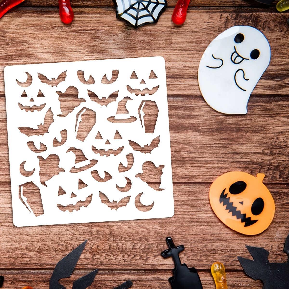 Ghost Shaped Stencils For Painting On Wood Reusable Plastic - Temu