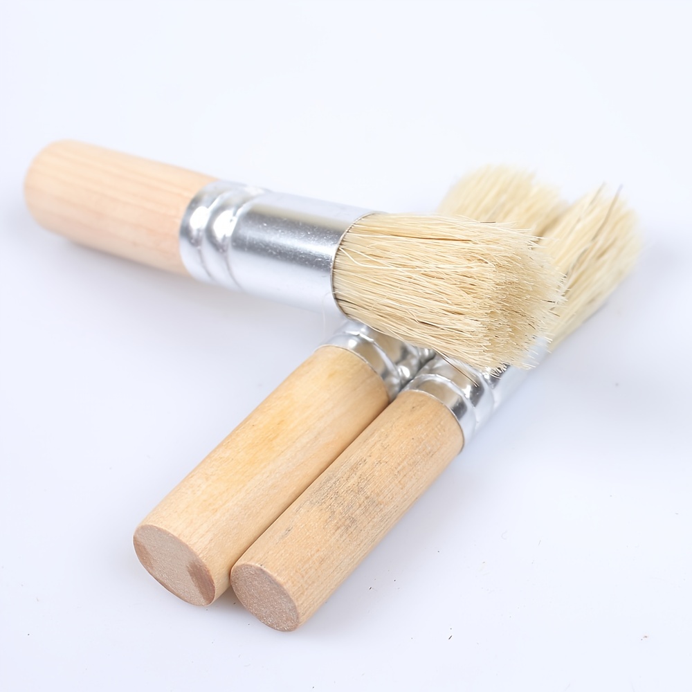 Wooden Stencil Brushes Set Natural Bristle Wooden Handle - Temu