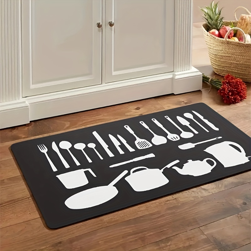 1pc Kitchenware Pattern Kitchen Rug