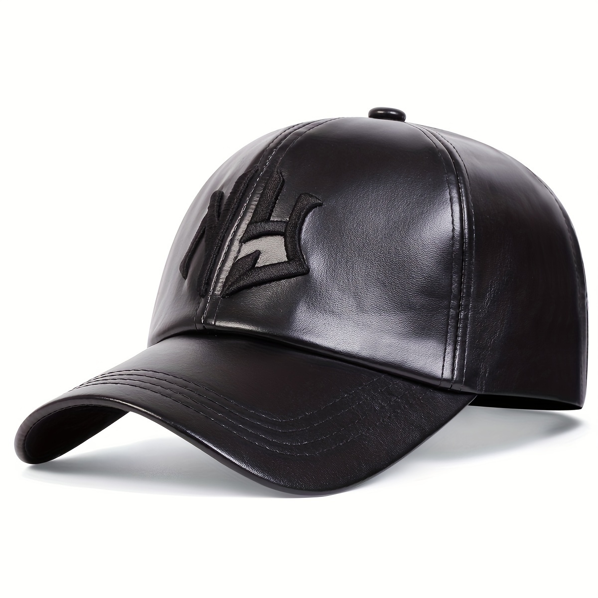 Men Leather Hat - Temu