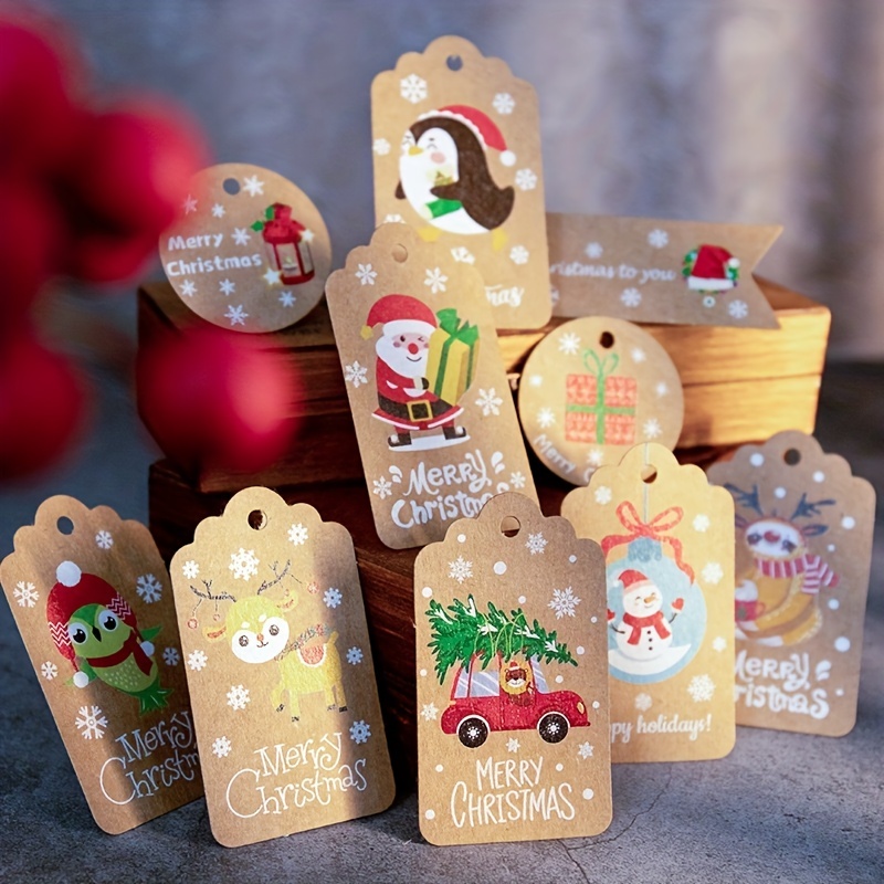 100pcs Christmas Gift Tags Christmas Tags Round Gift Tags For