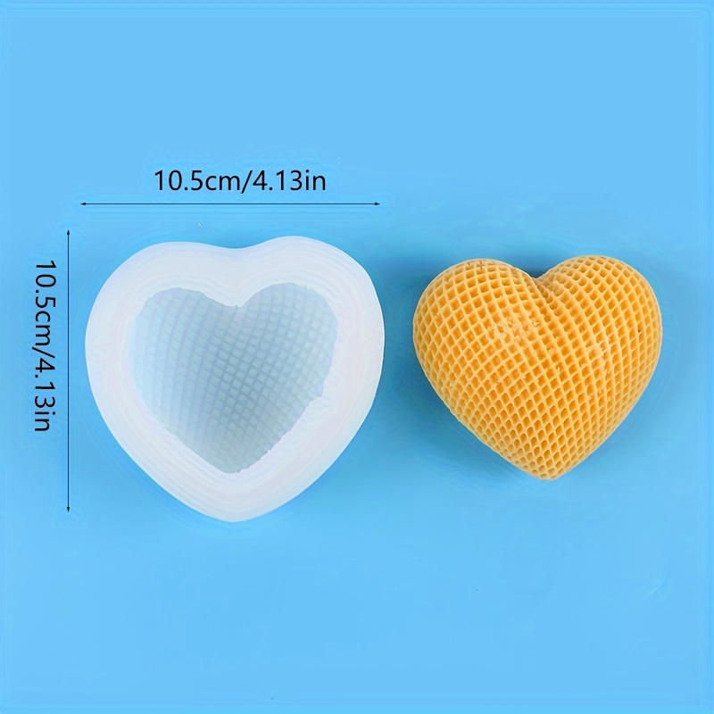 1pc Valentine's Day Double-handed Silicone Candle Mold Home Relief Heart  Soap Mold Expanding Aroma Gypsum Ornaments