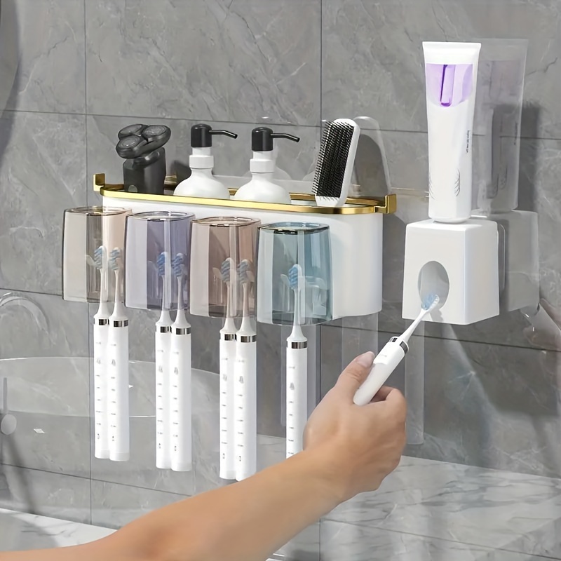 Soporte de pared para cepillo de dientes eléctrico para baño, sin rastro  colgador de cepillo de dientes, ahorro de espacio, accesorios de baño -  AliExpress