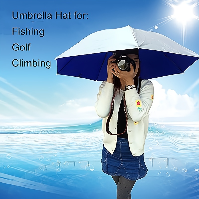 Bocampty Umbrella Hat, Fishing Umbrella Hat， Hands Free Foldable UV  Protection Umbrella Cap, Adjustable Headwear For Fishing, Golf Camping,  Beach, Gar