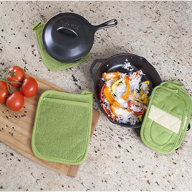 Cotton Pot Holders, Kitchen Basic Potholder Heat Resistant, Terry Pot Holder  Set for Cooking and Baking