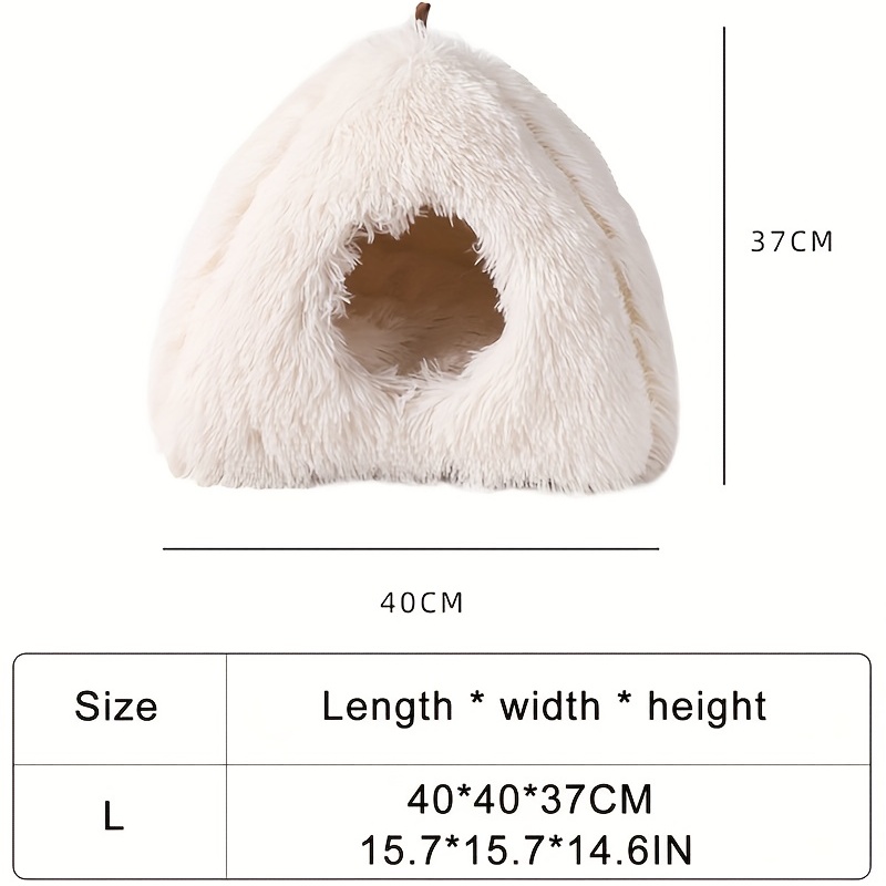 Heated Cat Bed Cave for Indoor Cats - Self Warming Fluffy Donut Pet Bed