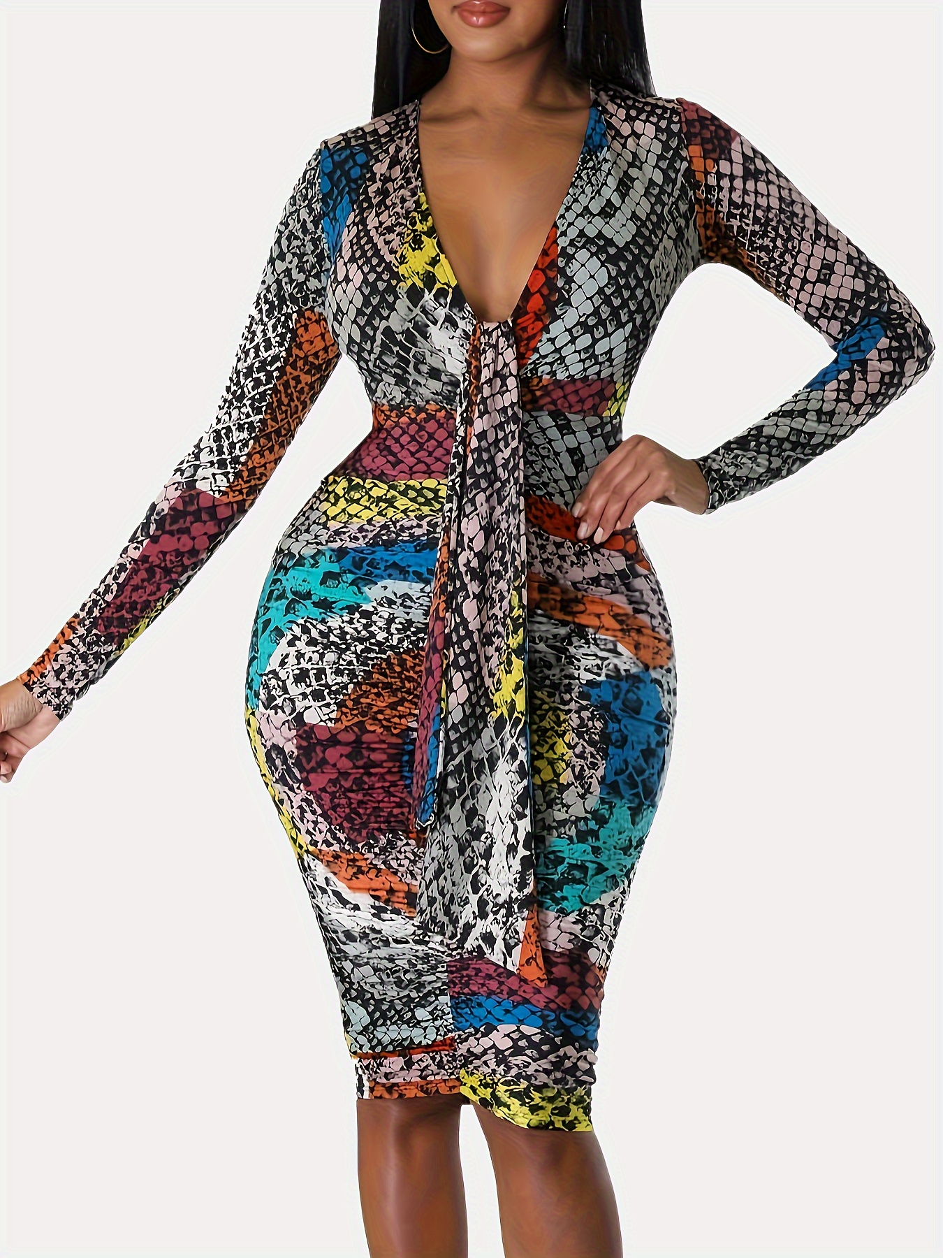 Snake dress sales long sleeve