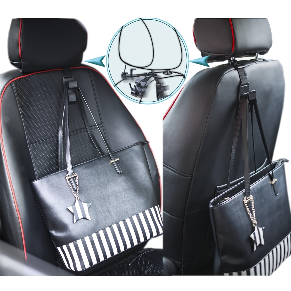 Magic Car Headrest Hooks, Car Seat Organizer Purse Headrest Hook