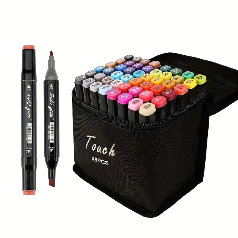 48 stylos marqueurs à alcool de couleur permanents brillants