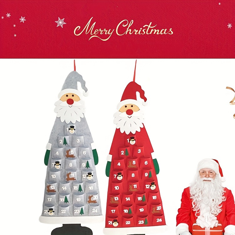 Christmas Countdown Calendar Pendant, Cartoon Old Man House Non-woven  Christmas Tree Felt Calendar, Wall Calendar - Temu