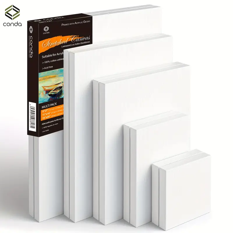 Stretched Canvas,,,,,, Primed, Value Bulk Pack For Painting