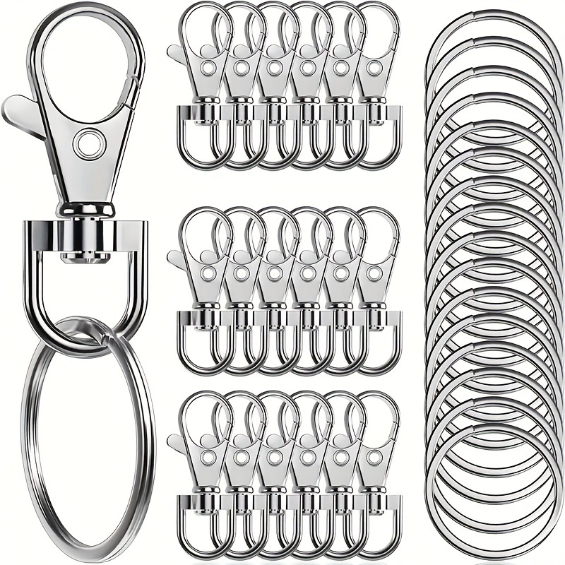 50pcs Key Chain Hooks With Key Rings, Key Chain Clip Hooks With Rings, For  DIY Process Of Hanging Rope Jewelry