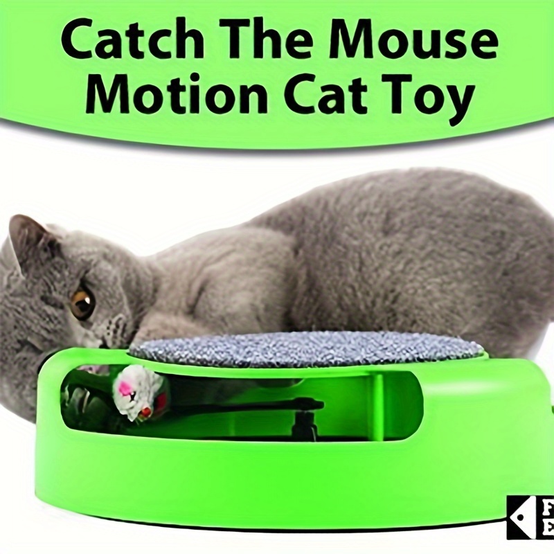 

Interactive Cat Toy - Mouse & Scratching Pad, Plastic Turntable For Pet Entertainment & Exercise