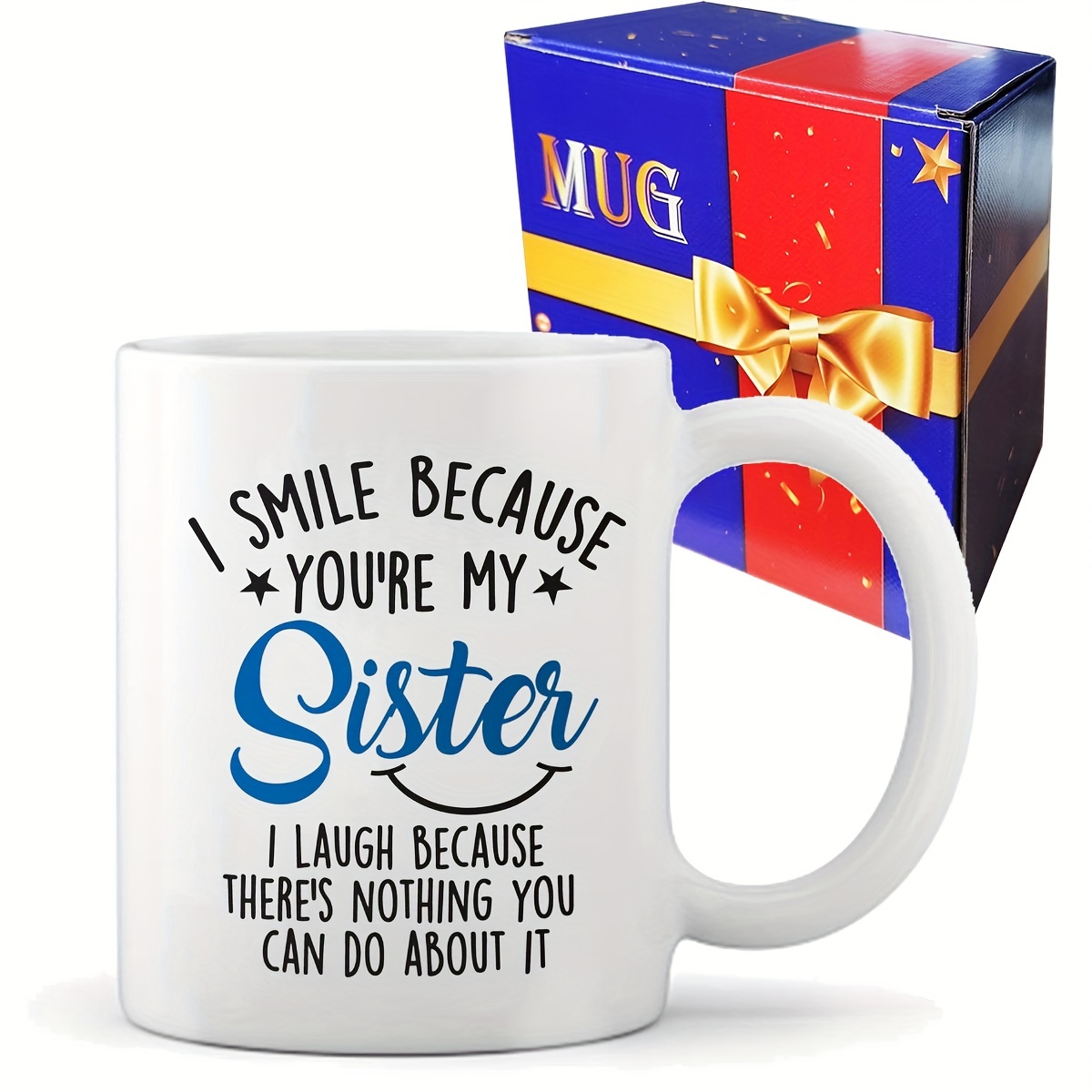 Taza personalizada con texto en inglés Thank You For Sister, taza de café  personalizada de parte de la hermana, taza de café con nombres, tazas para